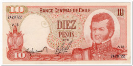 CHILE,10 PESOS,1975,P.150b,XF-AU - Chili