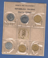 ITALIA 1980 Serie 6 Monete 10 20 50 100 200 200 Lire FDC UNC Italy Italie Coin Set Private Issues Emissioni Private - Mint Sets & Proof Sets