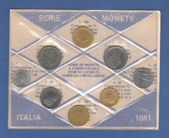 ITALIA 1981 Serie 8 Monete 5 10 20 50 100 100 200 200 Lire FDC UNC Italy Coin Set Private Issues Emissioni Private - Mint Sets & Proof Sets