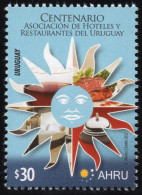URUGUAY 2022 (Tourism, Hotels, Restaurants, Beef Steak, Wine, Food, Sun Of May) - 1 Stamp - Hotels- Horeca