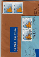 Canada 1999 2 Airmail Cover From Toronto To Brazil Stamp Maple Leaf 55 Cts Diferent Perforation Electronic Sorting Mark - Brieven En Documenten