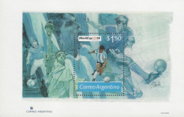 Argentina World Cup USA 94, Soccer, Statue Of Liberty MNH 1994 - Blocs-feuillets