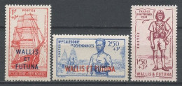 WALLIS FUTUNA 1941 N° 87/89 * Neufs MH Légère Trace Charnière C 12 € Défense De L'Empire Bateaux Le Zélée Canaque - Neufs