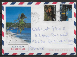 POLYNESIE FRANCAISE  Lettre 1988 Crabe Paysage - Crustaceans