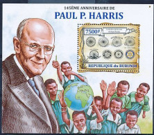 TIMBRE  ZEGEL STAMP REPUBLIQUE DU BURUNDI BF555 PAUL P.H. HARRIS  XX - Blocs-feuillets