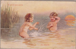 Wally Fialkowska Swimming La Torpille Enfant  Kids  Old PC. Cpa. - Fialkowska, Wally