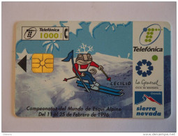 SKI Spain Espagne Championat Du Monde De Ski Alpin 1996 Très Bon état Téléfonica - Werbekarten