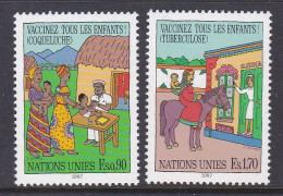 Nations Unies Genève 1987 160-61 ** Dessins Enfants Vaccins Coqueluche Tuberculose Cheval - Ongebruikt