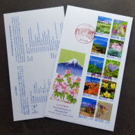 Japan Mountain Day 2016 Bird Flower Butterfly Rat Flora Fauna Butterflies Mountains Birds (stamp FDC) - Lettres & Documents