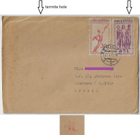 Czechoslovakia 1959 Cover Semily - Blumenau Brazil 2 Stamp + Label Electronic Sorting Mark Transorma AU Rio De Janeiro - Brieven En Documenten