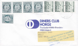 Norway BERGEN 1993? Cover Brief Lettre DINERS CLUB NORGE To OSLO (Purple) Postal Service Reminder 3- & 4- Stripes - Lettres & Documents