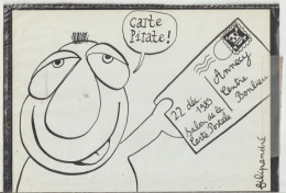 Dessins De Filipandré  Carte Pirate !  Le 22-dec 1985 U Salon De La Carte Postale - Marquer