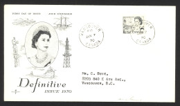 Canada Sc# 460 Vancouver CXL Rose Craft FDC Single (a) 1970 1.7 QEII Definitive - 1961-1970