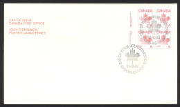 Canada Sc# 907 (plate 1) FDC Inscription Block 1981 12.29 Maple Leaf - 1981-1990