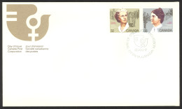 Canada Sc# 1047-1048 FDC Combination 1985 04.17 Therese Casgrain, Emily Murphy - 1981-1990