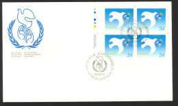 Canada Sc# 1110 FDC Inscription Block 1986 09.16 UN Year Of Peace - 1981-1990