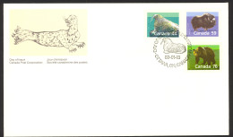 Canada Sc# 1171-1178 FDC Combination 1989 01.18 Mammal Definitives - 1981-1990