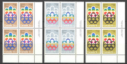 Canada Sc# B1-B3 MNH PB LR Set/3 1974 8+2c-15+5c Olympic Symbols - Neufs