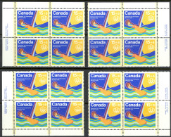 Canada Sc# B6 MNH PB Set/4 1975 15+5c Sailing - Unused Stamps