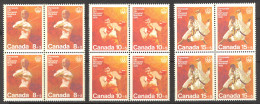 Canada Sc# B7-B9 MNH Block/4 Set/3 1975 8+2c-15+5c Combat Sports - Unused Stamps