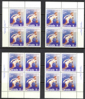 Canada Sc# B10 MNH PB Set/4 1976 8+2c Basketball - Unused Stamps