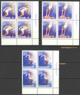 Canada Sc# B10-B12 MH PB LR 1976 8+2c-20+5c Team Sports - Unused Stamps