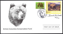 Canada Sc# BCC3e Brent Todd (SIGNED) FDC 1997 British Columbia Conservation - Covers & Documents