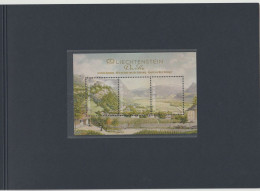 Liechtenstein Sonderblock "Danke" Aquarell Von Moriz Menzinger ** Postfrisch Im Folder - Unused Stamps