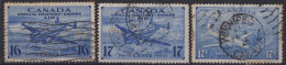CANADA 1942-46 - Canceled - Sc# CE1-CE3 - Special Delivery Air - Poste Aérienne: Exprès