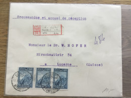 Türkei 1927 In Die Schweiz Mit Siegel R- Brief - Storia Postale