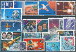 C4744 Space Satellite Astronaut Spacetravel Telecom Planet 2xSet+13xStamp Used Lot#572 ERROR - Collezioni