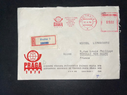 ENVELOPPE RECOMMANDEE TCHECOSLOVAQUIE / 1978 PRAHA POUR NEUILLY SUR SEINE - Lettres & Documents