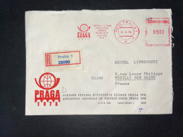 ENVELOPPE RECOMMANDEE TCHECOSLOVAQUIE / 1978 PRAHA POUR NEUILLY SUR SEINE - Brieven En Documenten