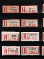 ! 3 Steckkarten Mit 60 R-Zetteln Aus Finnland, Finland, Helsinki, Einschreibzettel, Reco Label - Collections