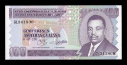 Burundi 100 Francs 2001 Pick 37c Sc Unc - Burundi