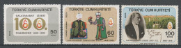 TURQUIE 1968 N° 1877/1879 ** Neufs MNH Superbes C 2 € Lycée Galatasaray Emblème Gulbaba Fleurs Sultan Atatürk - Ungebraucht
