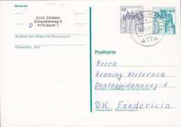 Bundespost Berlin Uprated Postal Stationery Ganzsache ISSUM 1977 FREDERICIA Denmark (2 Scans) - Postkarten - Gebraucht