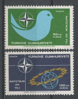 TURQUIE 1968 N° 1888/1889 * Neufs MH Légère Trace Charnière TTB Oiseau Bird Colombe Emblème Traité Atlantique Nord OTAN - Ungebraucht