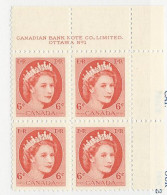 23287) Canada 1954 QEII Plate Block Mint No Hinge ** - Ongebruikt