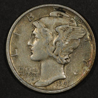 Etats-Unis / USA, Mercury, Lot (2) Dime, 1943 & 1945-D, Argent (Silver), KM#140 - 1916-1945: Mercury