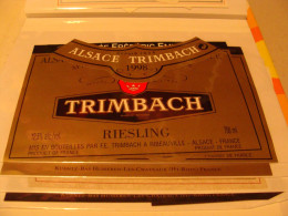 Etiquette De Vin Jamais Collée Wine Label  Weinetikett   1 Etiquettes Alsace Riesling Trimbach - Riesling