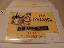 Etiquette De Vin Jamais Collée Wine Label  Weinetikett   1 Etiquettes Alsace Riesling Baltzinger Ch - Riesling