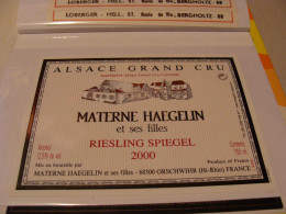Etiquette De Vin Jamais Collée Wine Label  Weinetikett   1 Etiquettes Alsace Riesling Materne Haegelin - Riesling