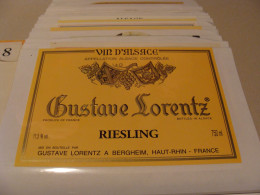 Etiquette De Vin Jamais Collée Wine Label  Weinetikett   1 Etiquettes Alsace Riesling Lorentz Gustave - Riesling