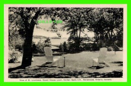 CANANOQUE, ONTARIO - VIEW OF ST LAWRENCE, GUEST HOUSE LAWN, GOLDEN APPLE LTD - TRAVEL IN 1939 - PECO - - Gananoque