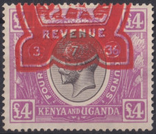 F-EX37491 KENYA UGANDA 1922-27 GEORGE V. 4 POUND USED Yvert.21. + 2100€.   - Kenya & Ouganda