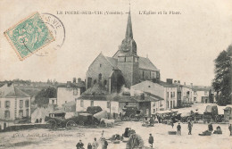 Le Poiré Sur Vie * 1906 * La Place Et L'église Du Village * Marché * Villageois - Poiré-sur-Vie