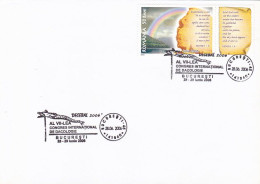 DACOLOGY INTERNATIONAL CONGRESS SPECIAL POSTMARKS, 2005 FLOODS RELIEF STAMP ON COVER, 2006, ROMANIA - Lettres & Documents