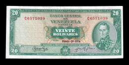 Venezuela 20 Bolívares Simón Bolívar 1974 Pick 46e(1) Sc- AUnc - Venezuela