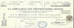 Quittance. Chèque. 1930 La Compagnie Des Propriétaires Réunis. Emile Polet. Beauraing - 1900 – 1949